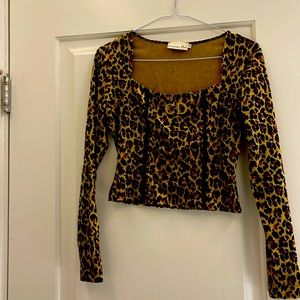 Women’s Christian Dior crop velvet material.